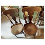 (2) Matching Antique Wood Chairs