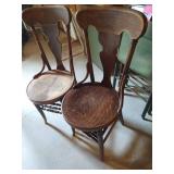 (2) Matching Antique Wood Chairs