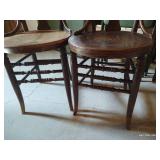 (2) Matching Antique Wood Chairs