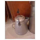 Vintage Style Tall Steel Milk Can & Cowboy Coffee Pot