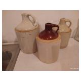 (3) Stoneware Jugs