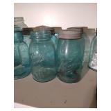 Vintage Blue Ball Jars - Qt & 1/2 Gal With Lids