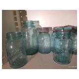 Vintage Blue Ball Jars - Qt & 1/2 Gal With Lids