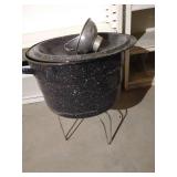 Vintage Canning Pot, Sieve Holder & Canning Funnels