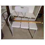 Shower Bench & (2) Vintage Canes