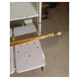 Shower Bench & (2) Vintage Canes