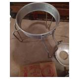 Vintage Wearever Cone Collander Stand, Canning Jar Lids And Canning Funnels