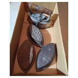 (4) Antique Asbestos "Sad Irons" With (1) Handle