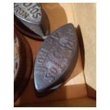 (4) Antique Asbestos "Sad Irons" With (1) Handle