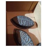 (4) Antique Asbestos "Sad Irons" With (1) Handle