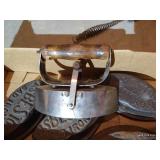 (4) Antique Asbestos "Sad Irons" With (1) Handle