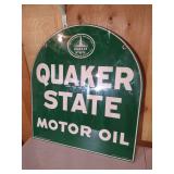 Awesome Vintage 1974 Double-Sided Metal Quaker State Sign