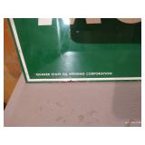 Awesome Vintage 1974 Double-Sided Metal Quaker State Sign