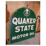 Awesome Vintage 1974 Double-Sided Metal Quaker State Sign