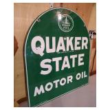 Awesome Vintage 1974 Double-Sided Metal Quaker State Sign