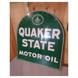Awesome Vintage 1974 Double-Sided Metal Quaker State Sign