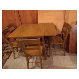 Vintage Wood Table & (4) Chairs