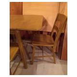 Vintage Wood Table & (4) Chairs