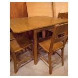 Vintage Wood Table & (4) Chairs