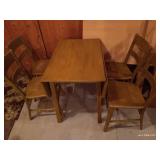 Vintage Wood Table & (4) Chairs