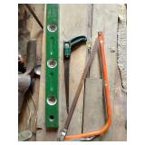 Vintage Level & (2) Saws