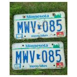 (2) 1980s Minnesota License Plates