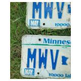 (2) 1980s Minnesota License Plates