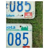 (2) 1980s Minnesota License Plates