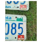 (2) 1980s Minnesota License Plates