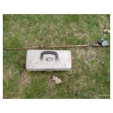 Vintage Fishing Rod & Tackle Box With Lures