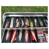Vintage Fishing Rod & Tackle Box With Lures