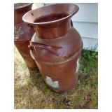 (2) Vintage Painted Milk Cans