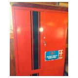 (2) Vintage Orange Niehoff Tune Up Wall Cabinets