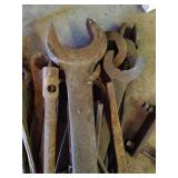 Huge Pile Large Metal Wrenches, Etc