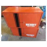 (2) Vintage Orange Niehoff Tune Up Wall Cabinets