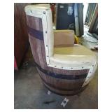 Vintage Barrel Planter & Barrel Swivel Chair
