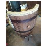 Vintage Barrel Planter & Barrel Swivel Chair