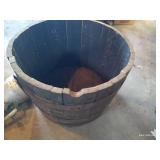 Vintage Barrel Planter & Barrel Swivel Chair