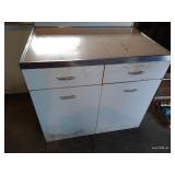 Vintage White Metal Cabinet