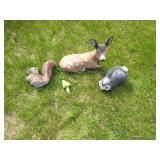 (3) Concrete Yard Animals