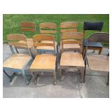 (8) Chairs - Mostly Wooden School Chairs