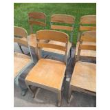 (8) Chairs - Mostly Wooden School Chairs