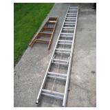 (2) Ladders - Wood Stepladder & Aluminum Extension Ladder