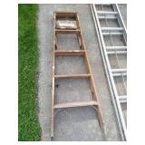 (2) Ladders - Wood Stepladder & Aluminum Extension Ladder