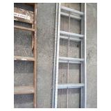 (2) Ladders - Wood Stepladder & Aluminum Extension Ladder