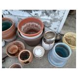 Large Garden Lot - Pots, Decor, Vintage Wagon, Etc