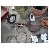 Large Garden Lot - Pots, Decor, Vintage Wagon, Etc