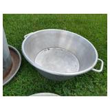 Misc Vintage Metal Items - Wash Tub, Chicken Feeder, Etc
