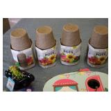 Seed starter Pots, bird houses, and...
