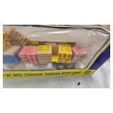 K-Line Electric Trains Heavy Hauler Tractor Trailer-Quikcrete Flatbed with Load